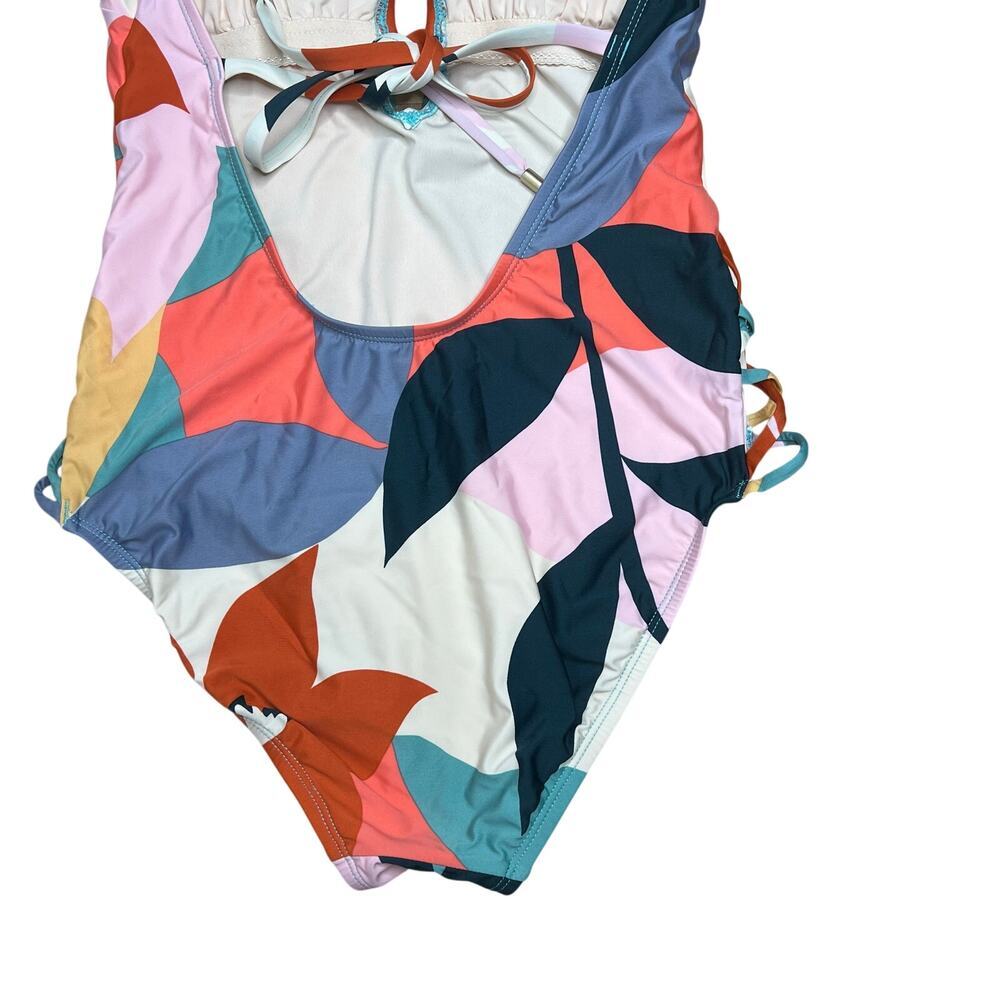 Laundry‎ Shelli Segal Plunge Front Swimsuit Halter Geometric Print Deep V-Neck - Picture 9 of 11